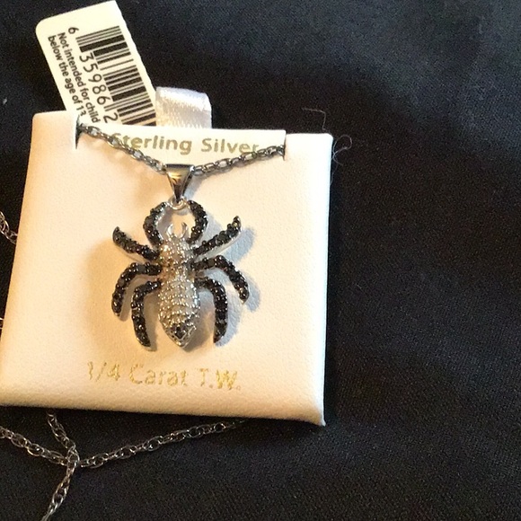 NÉW 20’ STERLING SILVER DIAMOND NECKLACE - Picture 2 of 4